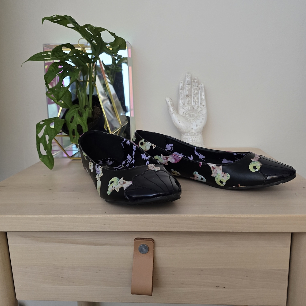 Iron Fist Black Floral Women's Flats